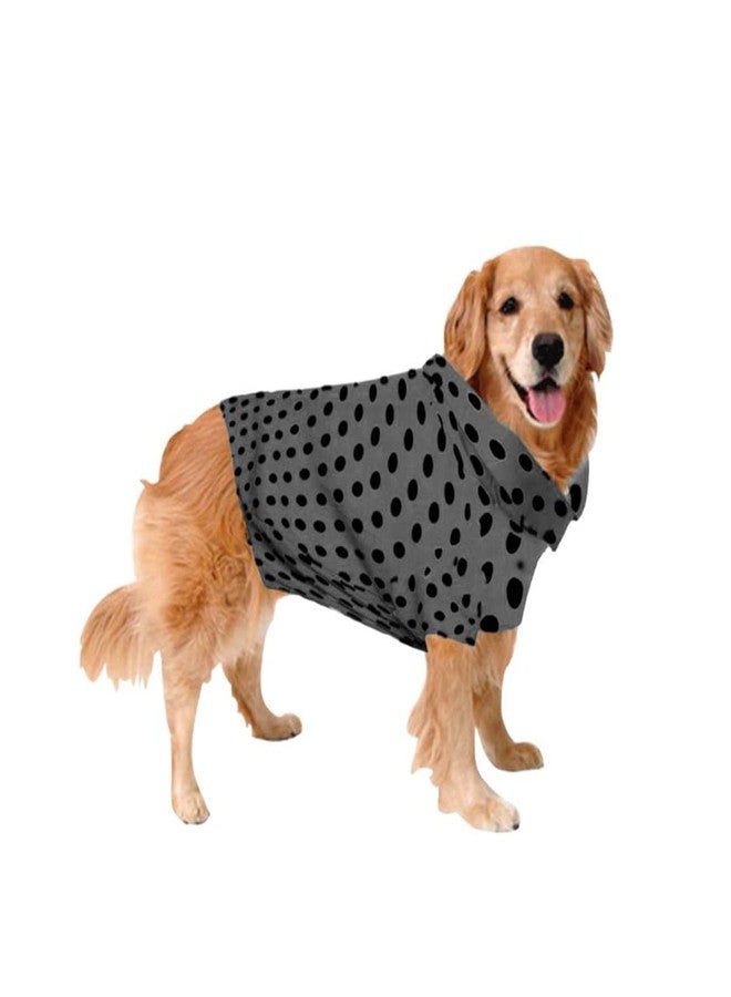 Sage Square Dog Shirt Polka - Stylish Grey & White Polka Dot Casual Shirt for Dogs, Polka Dot Dog Shirt in Grey, Premium Cotton Polka Dot Pet Shirt (Grey 30 Inch) - Image 1